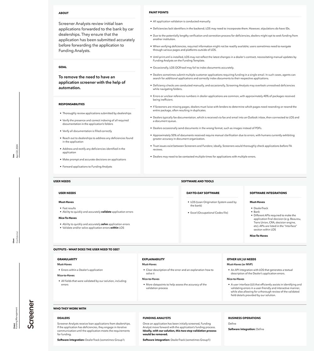 Screener Persona
